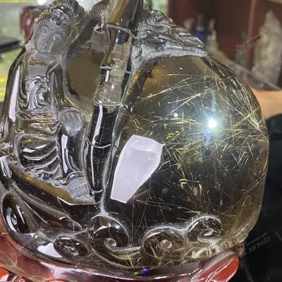 Tác Phẩm Quân Âm Tự Tại Thạch Anh Tóc Vàng AP001