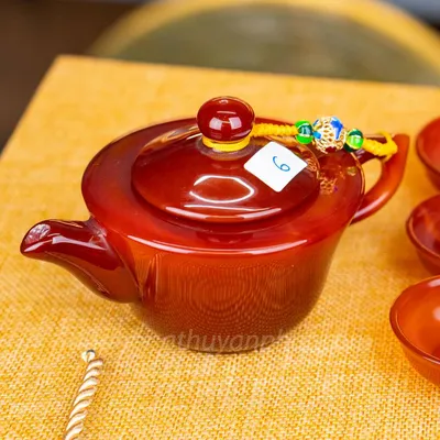 Ấm Chén Mã Não Đỏ | Quà Tặng Phong Thủy Cao Cấp M25960