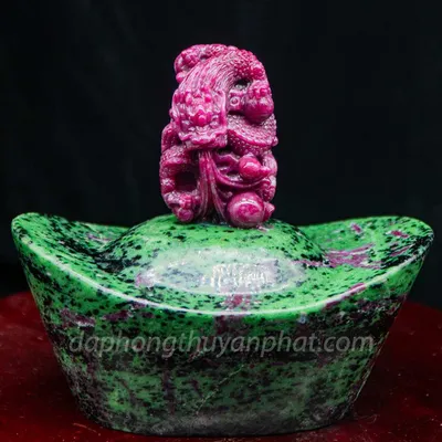 Mặt Phật Bản Mệnh | Mặt Đá Ruby Hình Rồng M2427 