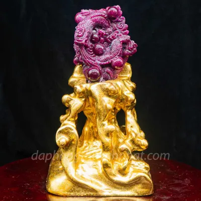 Mặt Phật Bản Mệnh | Mặt Đá Ruby Hình Rồng M2427