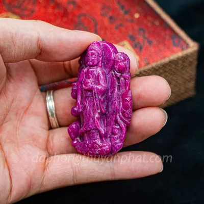 Mặt Phật Bản Mệnh | Mặt Phật A Di Đà Đá Ruby M2373 - 58,7g