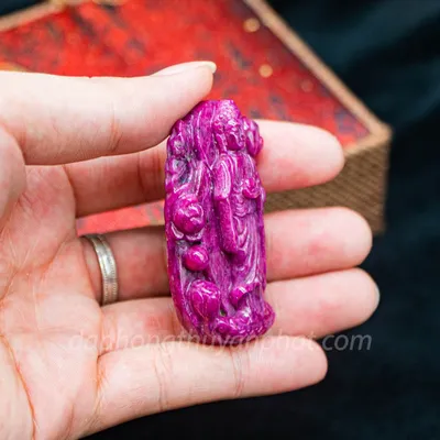 Mặt Phật Bản Mệnh | Mặt Phật A Di Đà Đá Ruby M2373 - 58,7g