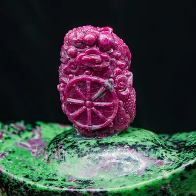 Mặt Phật Bản Mệnh | Mặt Đá Ruby Hình Rồng M2427 