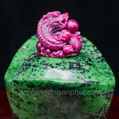 Mặt Phật Bản Mệnh | Mặt Đá Ruby Hình Rồng M2372