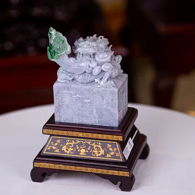 Ấn Rồng Phong Thuỷ Ngọc Phỉ Thúy (Ngọc Jadeite) 3,19kg - M23542