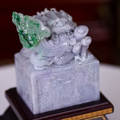 Ấn Rồng Phong Thuỷ Ngọc Phỉ Thúy (Ngọc Jadeite) 3,19kg - M23542