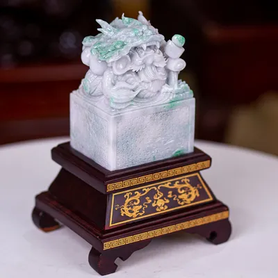Ấn Rồng Phong Thuỷ Ngọc Phỉ Thúy (Ngọc Jadeite) 3,45Kg - M23544