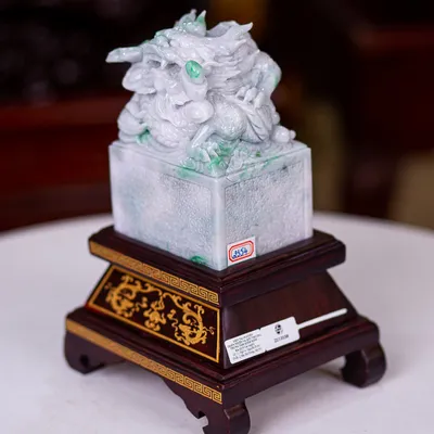 Ấn Rồng Phong Thuỷ Ngọc Phỉ Thúy (Ngọc Jadeite) 3,45Kg - M23544