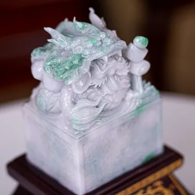 Ấn Rồng Phong Thuỷ Ngọc Phỉ Thúy (Ngọc Jadeite) 3,45Kg - M23544
