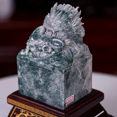 Ấn Rồng Phong Thuỷ Ngọc Phỉ Thúy (Ngọc Jadeite) 4Kg - M23545