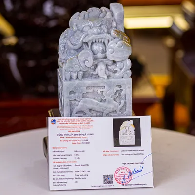 Ấn Rồng Phong Thuỷ Ngọc Phỉ Thúy (Ngọc Jadeite) 8,9Kg - M2356