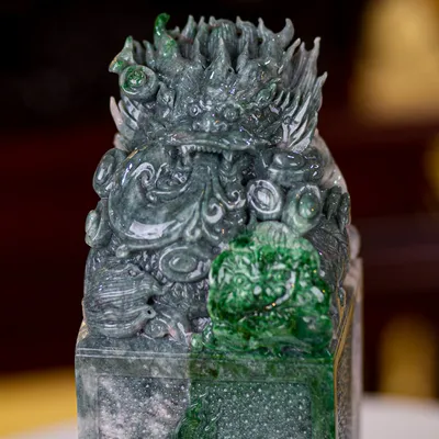 Ấn Rồng Phong Thuỷ Ngọc Phỉ Thúy (Ngọc Jadeite) 4,8kg - M23551