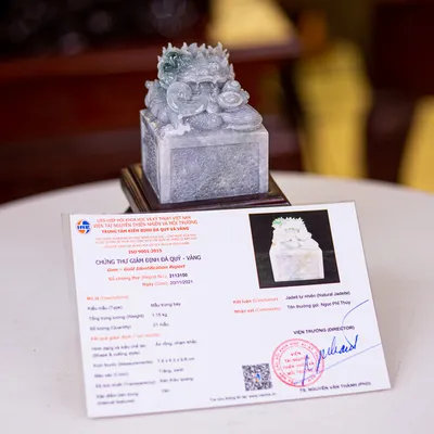 Ấn Rồng Phong Thuỷ Ngọc Phỉ Thúy (Ngọc Jadeite) 1,15kg - M23531