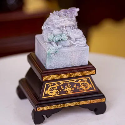 Ấn Rồng Phong Thuỷ Ngọc Phỉ Thúy (Ngọc Jadeite) 1,92kg - M23533