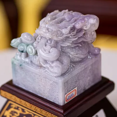 Ấn Rồng Phong Thuỷ Ngọc Phỉ Thúy (Ngọc Jadeite) 1,92kg - M23533