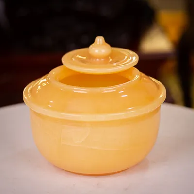 BÁT TỤ BẢO | BÁT TỤ LỘC | BÁT TỤ TÀI | BÁT TỤ THỦY ĐÁ NGỌC ONYX VÀNG CÓ NẮP ĐẬY (không cốt, không ngũ sắc, không nén vàng, không đế)