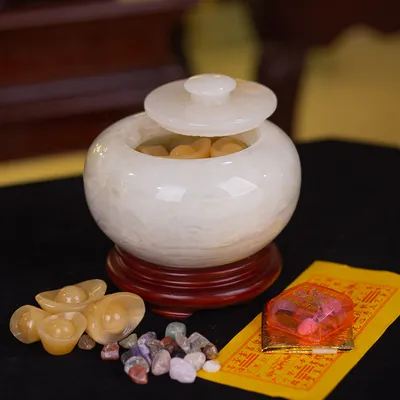 BÁT TỤ BẢO | BÁT TỤ LỘC | BÁT TỤ TÀI | BÁT TỤ THỦY NGỌC ONYX 18cm - 4,2Kg (5 nén vàng, vụn ruby, vụn ngũ sắc, cốt thất bảo, đế gỗ) - M211715