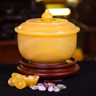 BÁT TỤ BẢO | BÁT TỤ LỘC | BÁT TỤ TÀI | BÁT TỤ THỦY ĐÁ NGỌC HOÀNG LONG 22cm - 8Kg (5 nén vàng, vụn ruby, vụn ngũ sắc, đế gỗ) - 222720