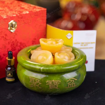 Bát Tụ Bảo Serpentine Xanh - 16cm - M2874329