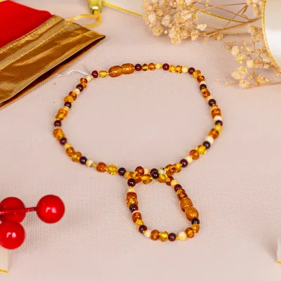 Bộ Vòng Hổ Phách Vàng Nâu 1A 6 Ly 081-0221A-6