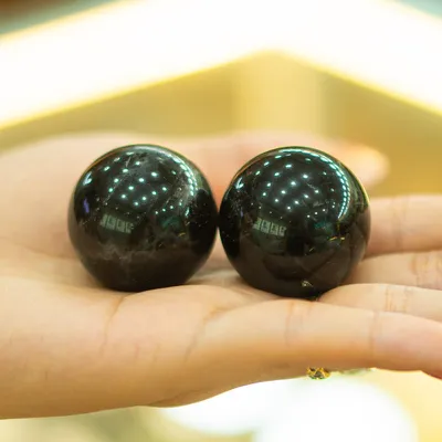 Cặp Bi Lăn Tay Thạch Anh Đen 014-0641A-KD