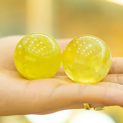 Cặp Bi Lăn Tay Thạch Anh Vàng 014-0911A-KD