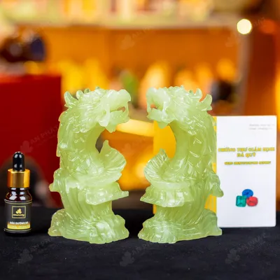 Cặp Cá Chép Hóa Rồng Onyx Xanh - 15cm - M2861133