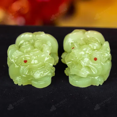 Cặp Tỳ Hưu Onyx Xanh - 10cm - M2853115