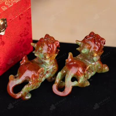 Cặp Tỳ Hưu Serpentine Ngọc Huyết - 10cm - M2857054