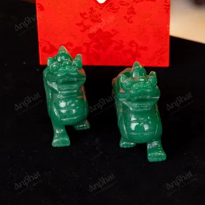 Cặp Tỳ Hưu Thạch Anh Xanh 1A 10cm 047-0931A-10