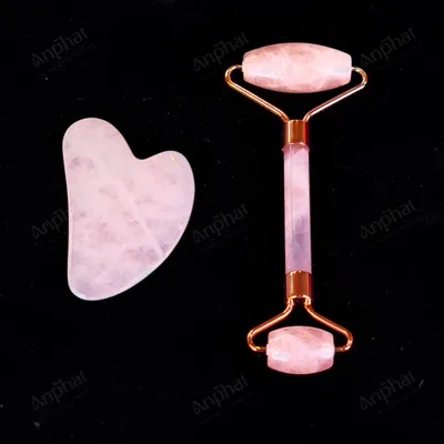 Bộ Cây Lăn Massage Đá Thạch Anh Hồng - M14913