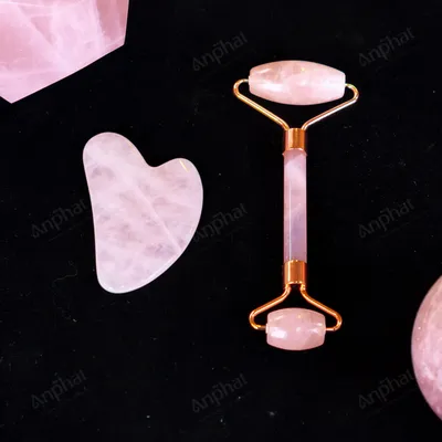 Bộ Cây Lăn Massage Đá Thạch Anh Hồng - M14913