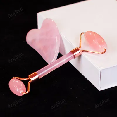 Bộ Cây Lăn Massage Đá Thạch Anh Hồng - M14913