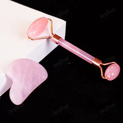 Bộ Cây Lăn Massage Đá Thạch Anh Hồng - M14913