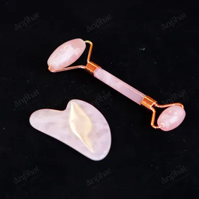 Bộ Cây Lăn Massage Đá Thạch Anh Hồng - M14913
