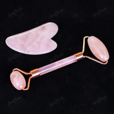 Bộ Cây Lăn Massage Đá Thạch Anh Hồng - M14913