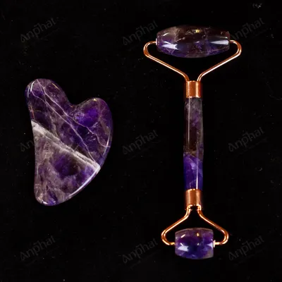 Bộ Cây Lăn Massage Đá Thạch Anh Tím - M14912