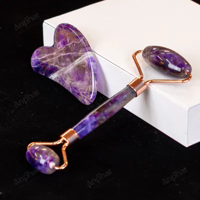 Bộ Cây Lăn Massage Đá Thạch Anh Tím - M14912