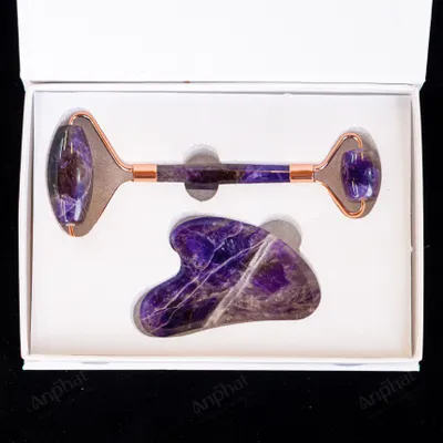 Bộ Cây Lăn Massage Đá Thạch Anh Tím - M14912