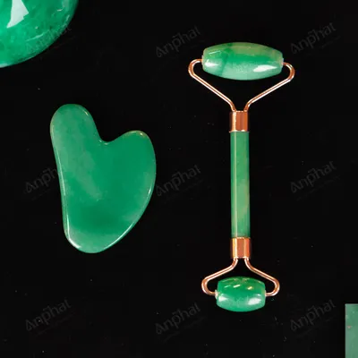 Bộ Cây Lăn Massage Đá Thạch Anh Xanh - M14911