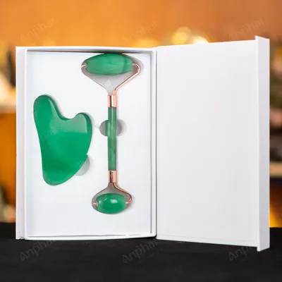 Bộ Cây Lăn Massage Đá Thạch Anh Xanh - M14911