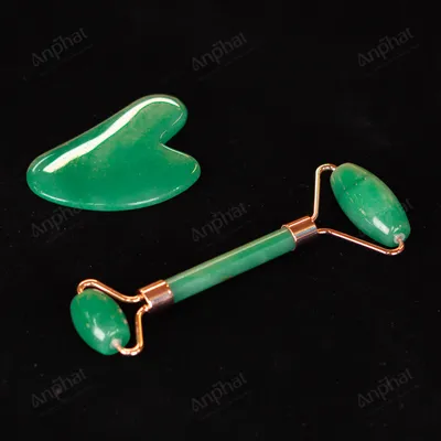 Bộ Cây Lăn Massage Đá Thạch Anh Xanh - M14911