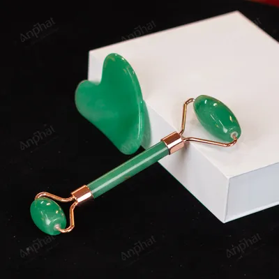 Bộ Cây Lăn Massage Đá Thạch Anh Xanh - M14911