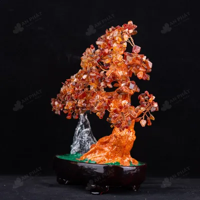 Cây Tài Lộc Đá Mã Não Đỏ Dáng Núi - 31,5cm - M2820119