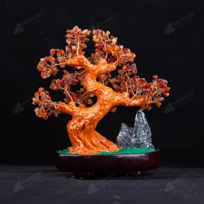 Cây Tài Lộc Đá Mã Não Đỏ Dáng Núi - 31,5cm - M2820119