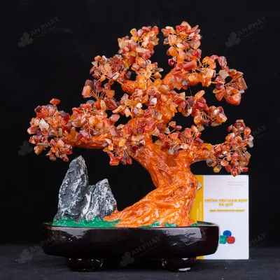 Cây Tài Lộc Đá Mã Não Đỏ Dáng Núi - 31,5cm - M2820119