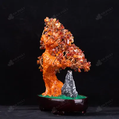 Cây Tài Lộc Đá Mã Não Đỏ Dáng Núi - 31,5cm - M2820119