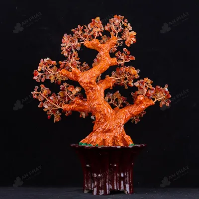 Cây Tài Lộc Đá Mã Não Đỏ - 45,5cm - M2819258