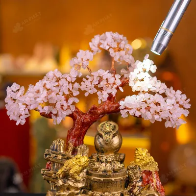 Cây Tài Lộc Đá Thạch Anh Hồng - 28cm - M2731131