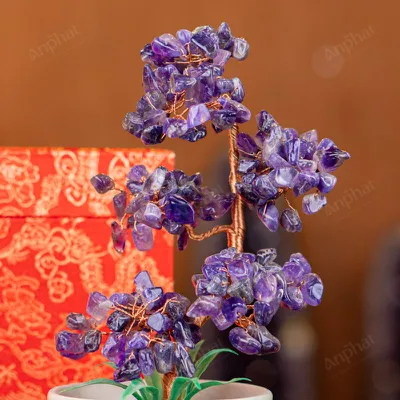 Cây Tài Lộc Đá Thạch Anh Tím - 22cm - M212407